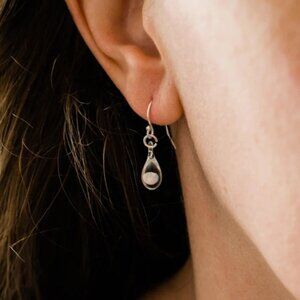 Hand Blown Glass Earrings - Opal Earrings Dangle - Glass Jewelry